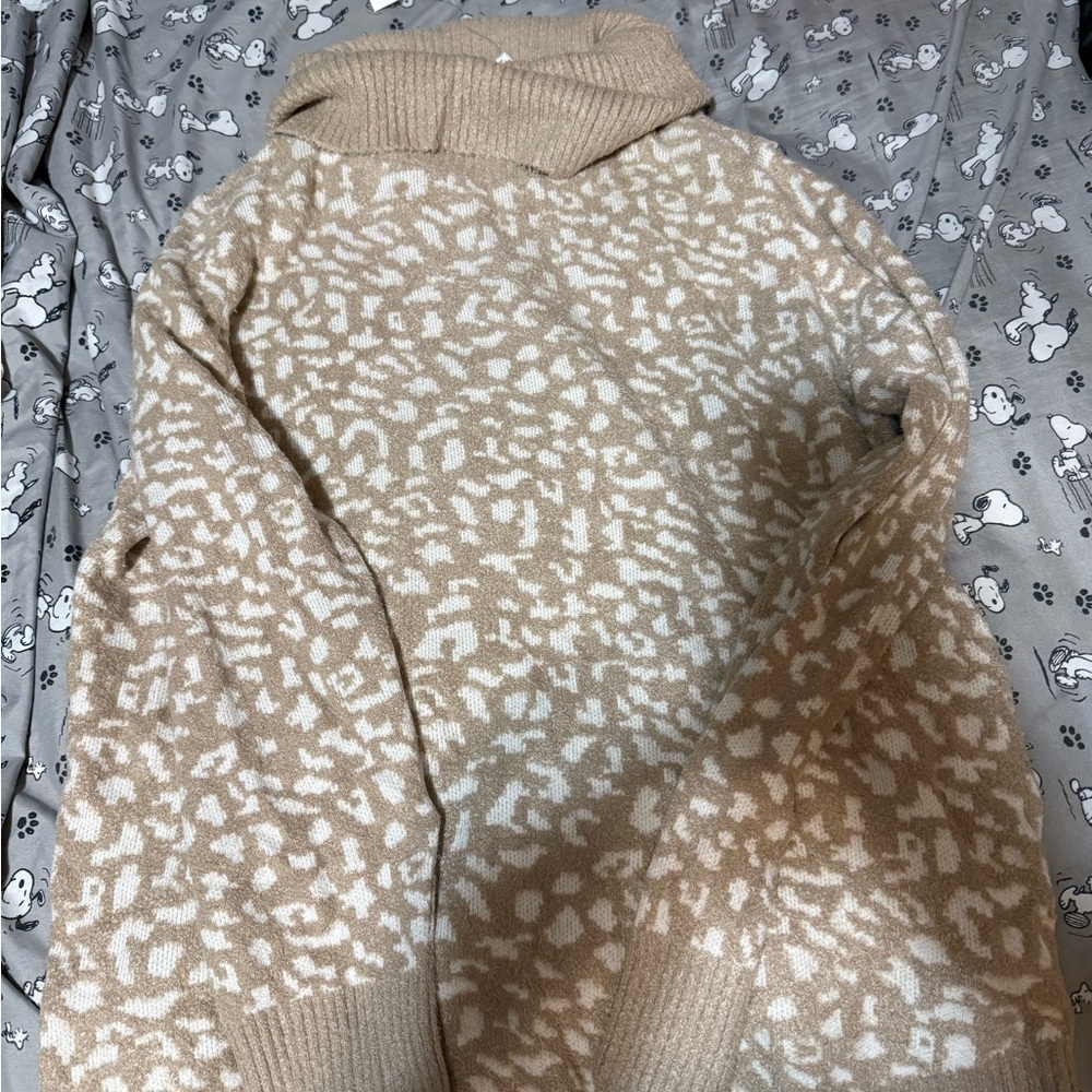 Rachel Zoe Cream Ribbed Funnel Neck Sweater